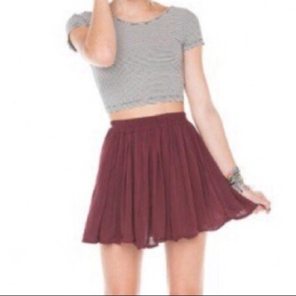 Brandy Melville maroon skirt